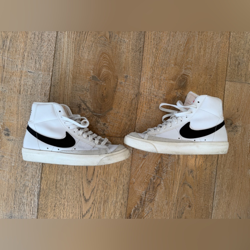 Nike White and Black High-Top Sneakers